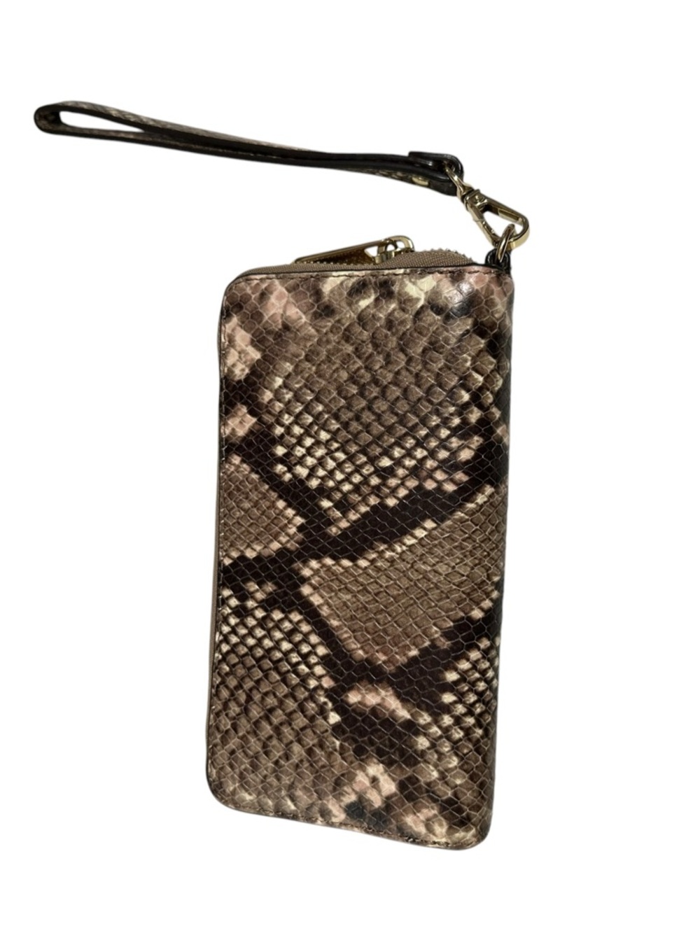 Michael Kors Jet Set Zip Around Python Embossed Wallet Wristlet - Picture 2 of 9